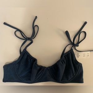 Abercrombie Shimmer tie strap underwire Top and high waist bottom